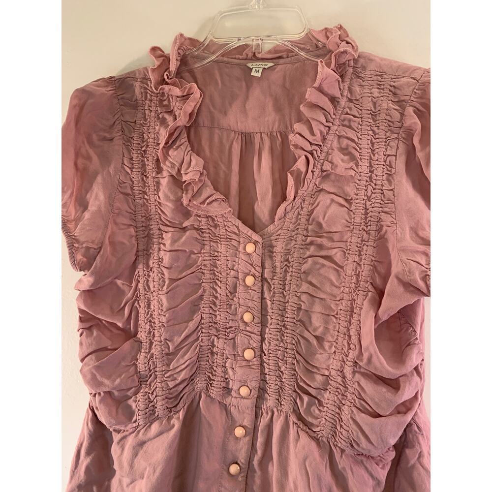 LAPIS Women’s Dusty Rose Peplum Short Sleeve Top / Size: Medium - Picture 5 of 6
